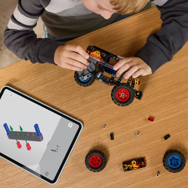 【LEGO 樂高】科技系列 42219 Monster Jam Grave Digger 火與冰(怪獸卡車 迴力車玩具 積木 玩具)
