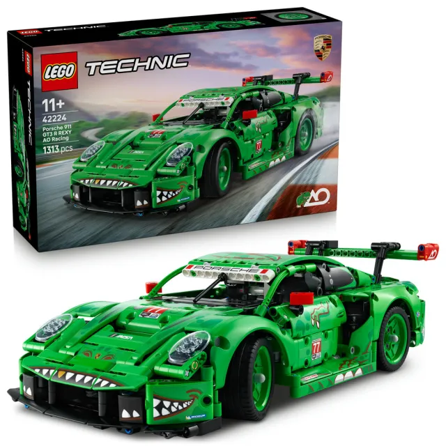 【LEGO 樂高】科技系列 42224 Porsche 911 GT3 R REXY AO Racing 賽車(保時捷跑車 賽車模型 積木 玩具)