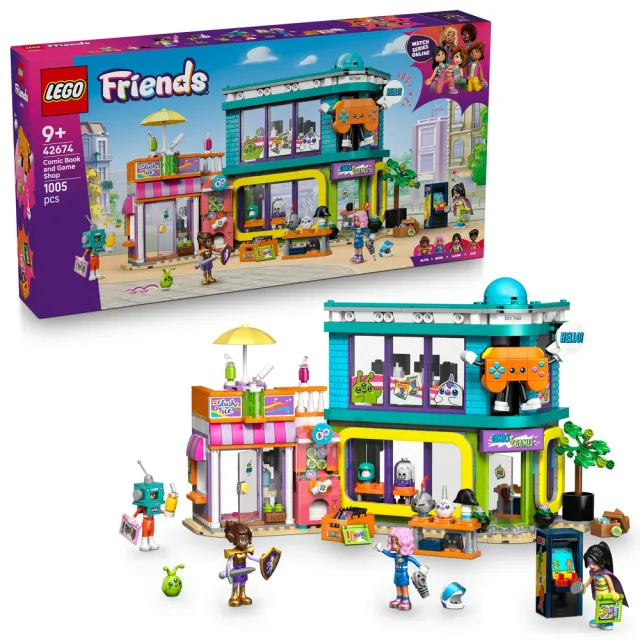 【LEGO 樂高】Friends 42674 漫畫與電玩店(娃娃屋 扮家家酒 積木 玩具)