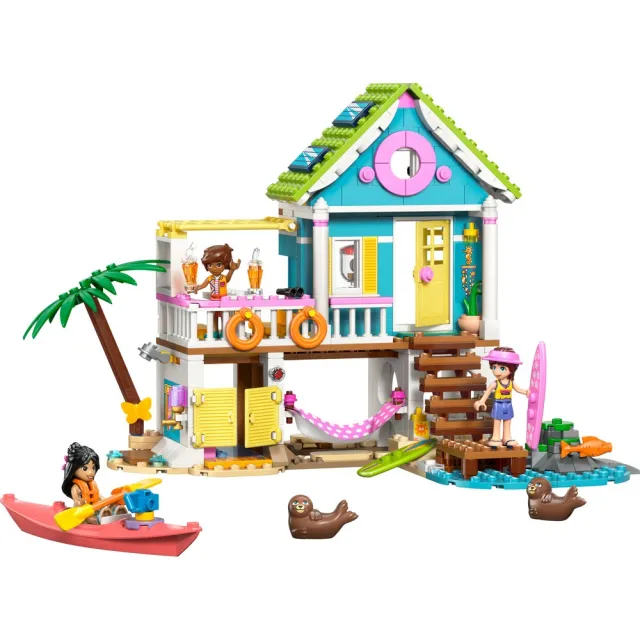 【LEGO 樂高】Friends 42699 海灘小屋和海豹(動物玩具 扮家家酒 積木 玩具)