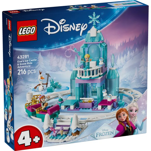 【LEGO 樂高】迪士尼公主系列 43281 艾莎的冰雪城堡和雪橇大冒險(雪寶 冰雪奇緣 積木 兒童玩具)