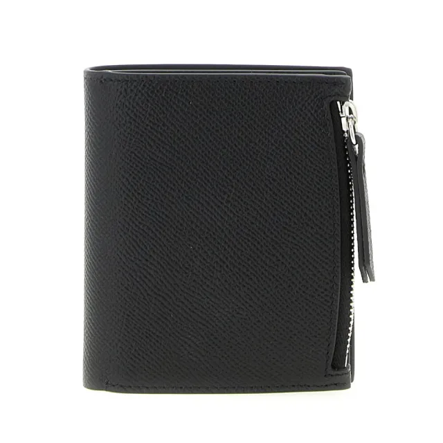 【Maison Margiela】四針 荔枝小牛皮  拉鍊零錢袋 短夾 皮夾 卡夾 黑色 SA1UI0020P4745T8013