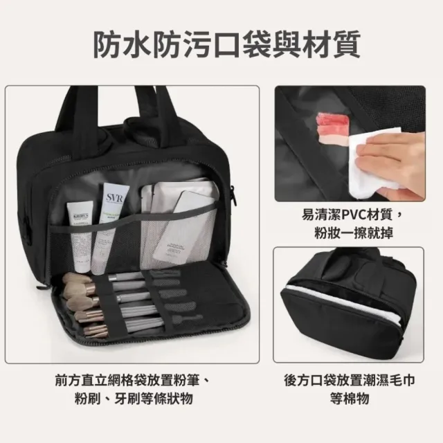 【BAGSMART】雙11 多功能防水手提收納包(化妝包、媽媽包、盥洗包、一包多用)