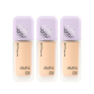 【MAYBELLINE 媚比琳】裸霧光持久水粉底 SPF12 PA+++ 3入組(#小方胖)