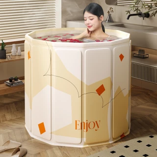 【CGW】泡澡桶 免安裝折疊泡澡桶(附收納袋 坐墊 免充氣浴缸 澡盆 浴缸 儲水桶)