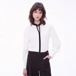 【MOMA】輕職感氣質雪紡V口襯衫(白色)
