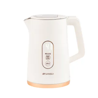 【SANSUI 山水】1.7L不鏽鋼智能溫控電茶壺 快煮壺 電熱水壺/租屋族/(SWB-K99W)