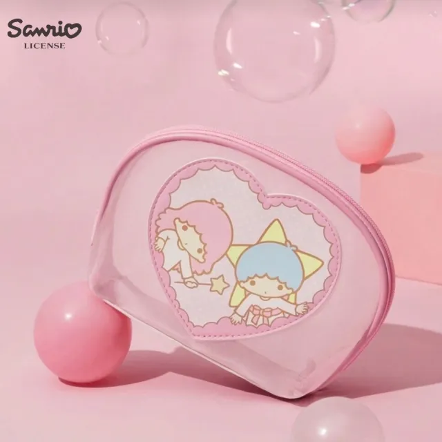 【SANRIO 三麗鷗】雙11 KikiLala雙子星正版授權透氣網布化妝包零錢包(閨蜜女兒女友生日聖誕交換禮物)