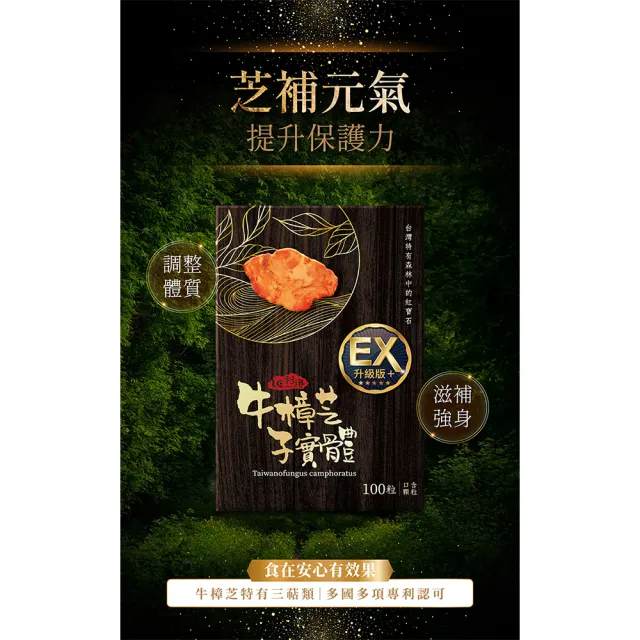 【利得】牛樟芝子實體口含顆粒(100粒/盒)