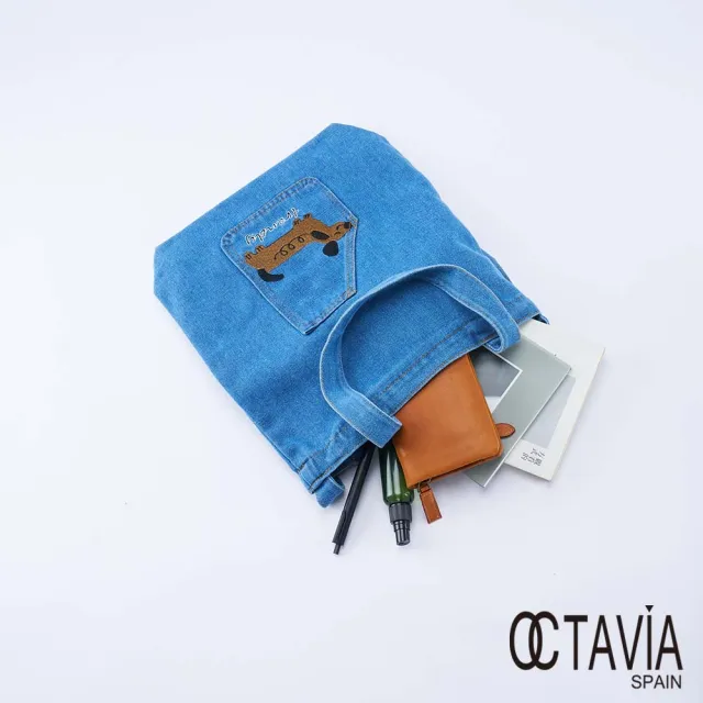 【OCTAVIA 8】雙11 蠟腸狗狗 A4帆布手提包 肩背包 斜背包 - 淺藍深藍二色可選(A4工作包 輕便包)