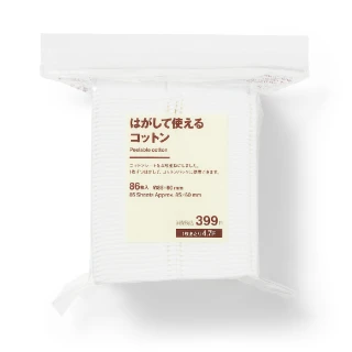 【MUJI 無印良品】可撕型化妝棉/86入 約85x60mm