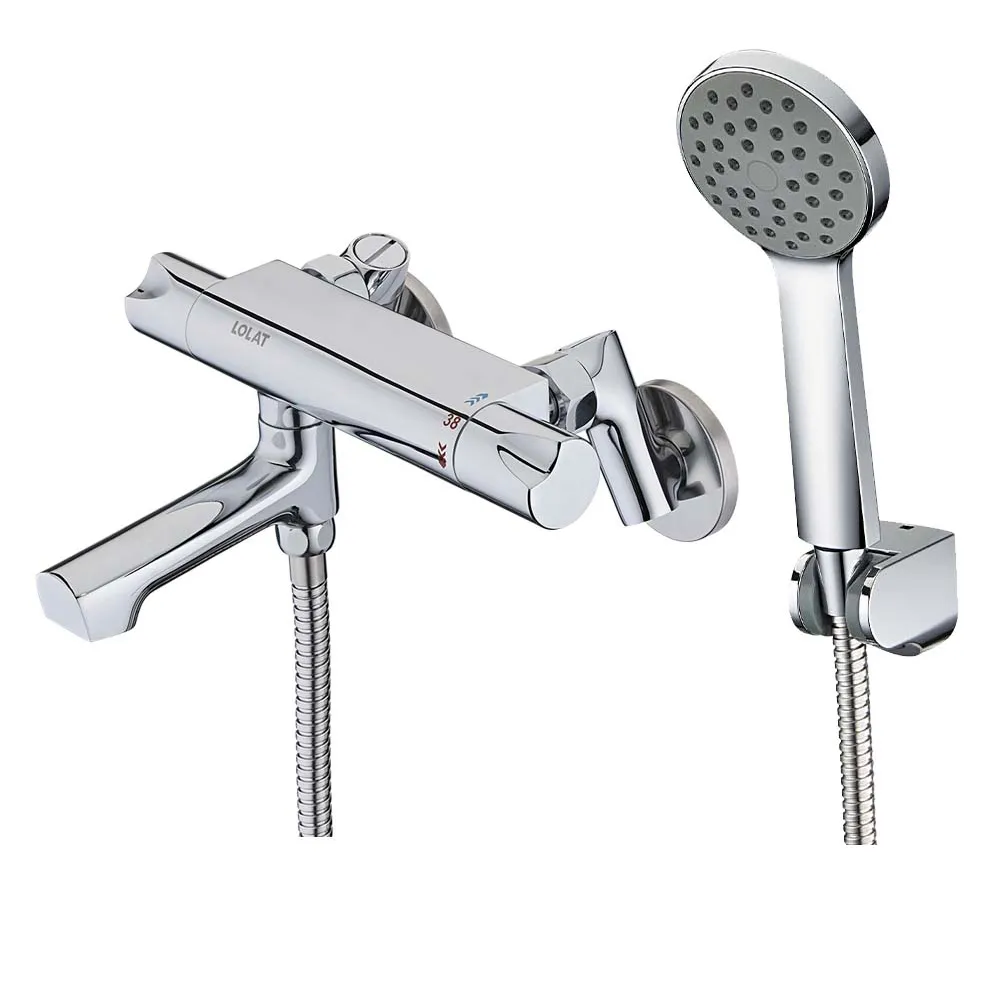 LOLAT 羅力】☆momo獨家商品特談☆沐浴恆溫龍頭/附單段大流量蓮蓬頭含管+掛座衛浴龍頭水龍頭(STN2365H) - momo購物網- 好評推薦 -2026年1月