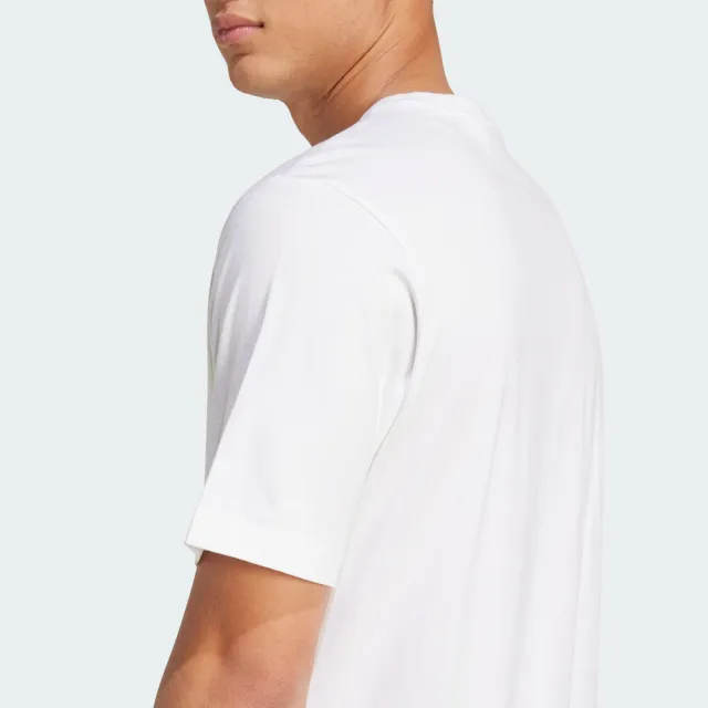【adidas 愛迪達】愛迪達 M Collegiate T 男 T恤 運動上衣 休閒短袖 白 深藍 亞版(JM6416)