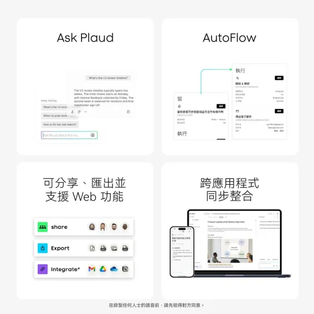 【PLAUD】NotePin AI 錄音膠囊套裝版(含手環+頸掛/四種穿戴/錄音筆/錄音轉文字/AI會議總結)