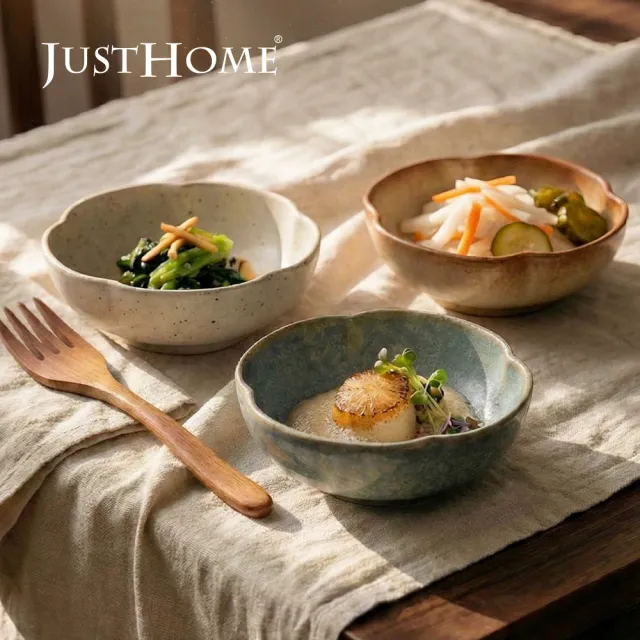 【Just Home】日式古樸窯燒陶瓷4吋雲朵碟-4色可選(可微波 120ml 碗 盤 餐具 深盤 小菜碟)