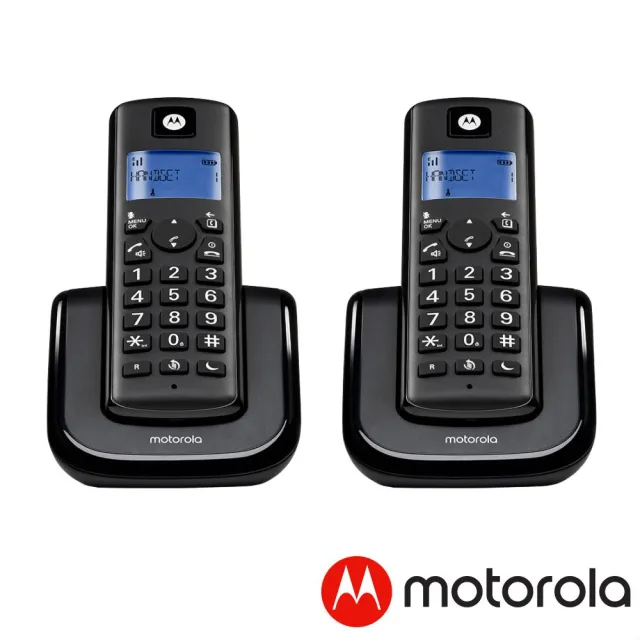 【Motorola】大音量DECT無線雙機T201(一拖一無線電話/雙機無線電話)
