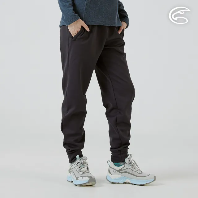 【ADISI】女Comfy warm三明治保暖速乾束口長褲 AP2521041 黑色 S-XL(抗靜電 刷毛 吸濕快乾 束口褲 運動褲)