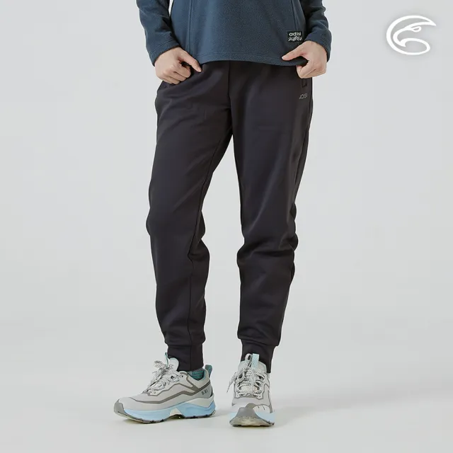 【ADISI】女Comfy warm三明治保暖速乾束口長褲 AP2521041 黑色 S-XL(抗靜電 刷毛 吸濕快乾 束口褲 運動褲)