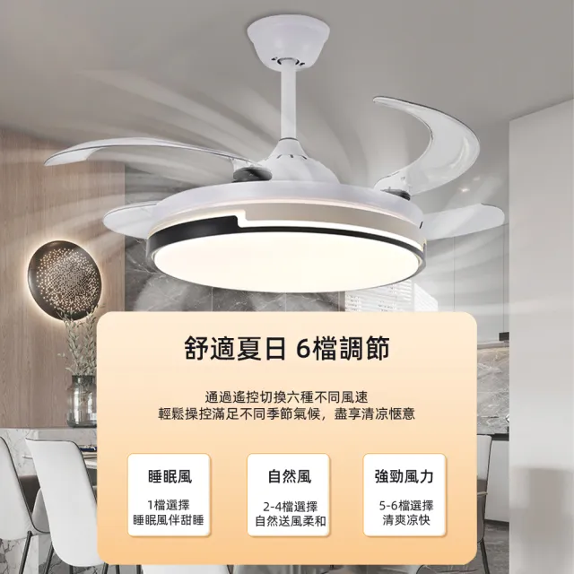 【XINGMU 興沐】48吋電風扇 風扇燈 吊扇燈 循環扇 led隱形靜音變頻吊燈(智慧定時/多檔調節/雙頻設計)