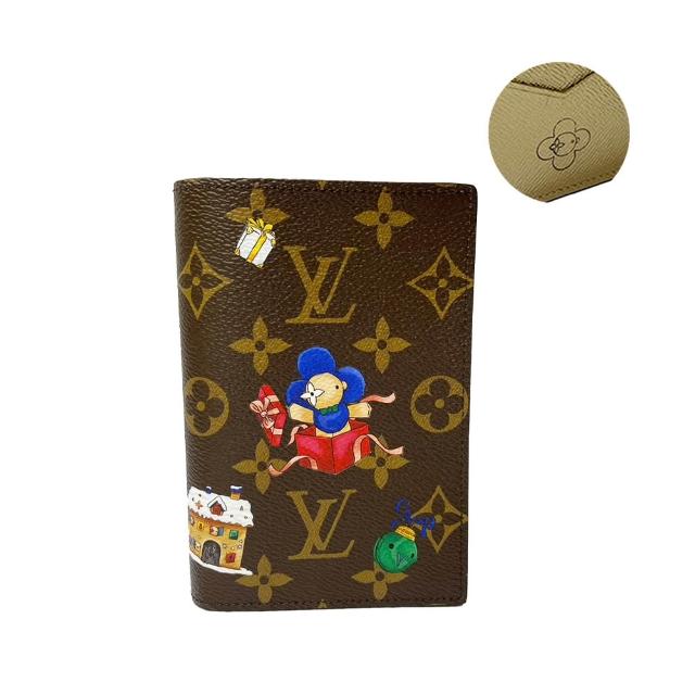 LV LOUIS VUITTON路易威登 M15327 Vivienne 聖誕限定 Monogram 塗層帆布吉祥物聖誕節圖騰護照夾