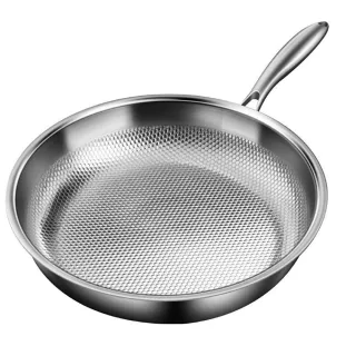 【CS22】鈦316不鏽鋼28cm無塗層蜂窩平底煎鍋(平底鍋)