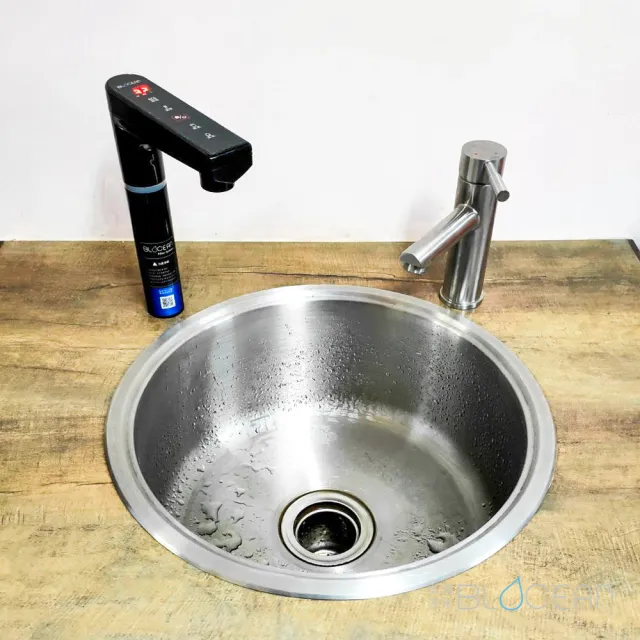 【藍海淨水】BO-7008 316不鏽鋼冷熱觸控式廚下型飲水機（極致黑）+ BO-8111 高效能除鉛抑垢淨水器
