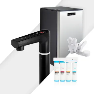 【藍海淨水】BO-7008 316不鏽鋼冷熱觸控式廚下型飲水機（消光黑）+ BO-8111 高效能除鉛抑垢淨水器