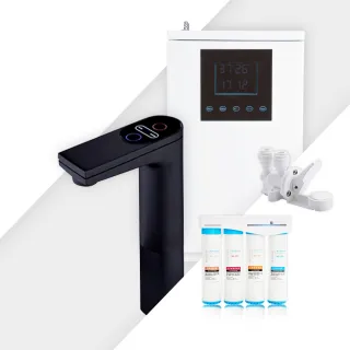 【藍海淨水】氫一下 KH-7707奢華黑醫療級316不鏽鋼觸控廚下型飲水機+BO-8111 高效能除鉛抑垢淨水器