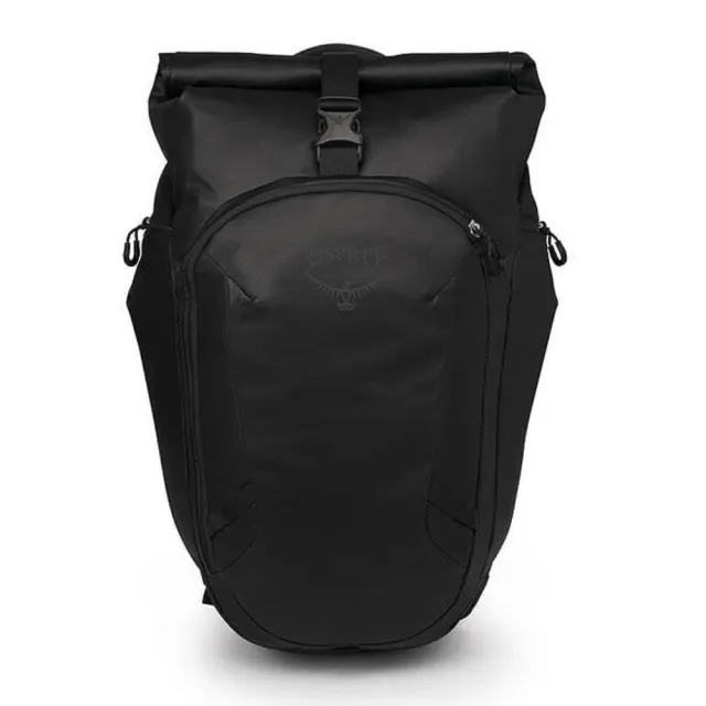 【Osprey】雙11 Transporter Roll Top Pack 防潑水通勤旅行後背包 Raven Black | 捲式主隔間開口