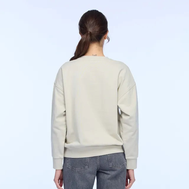 【NAUTICA】官方旗艦 女裝 復古學院風LOGO長袖T恤(米白色)