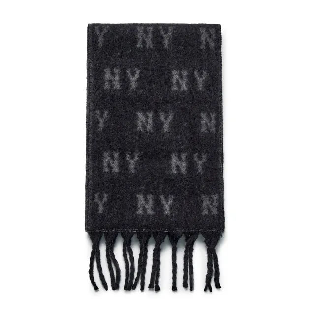 【MLB】雙面流沙圍巾 Monogram系列 紐約洋基隊(3AMFM0156-50BKS)