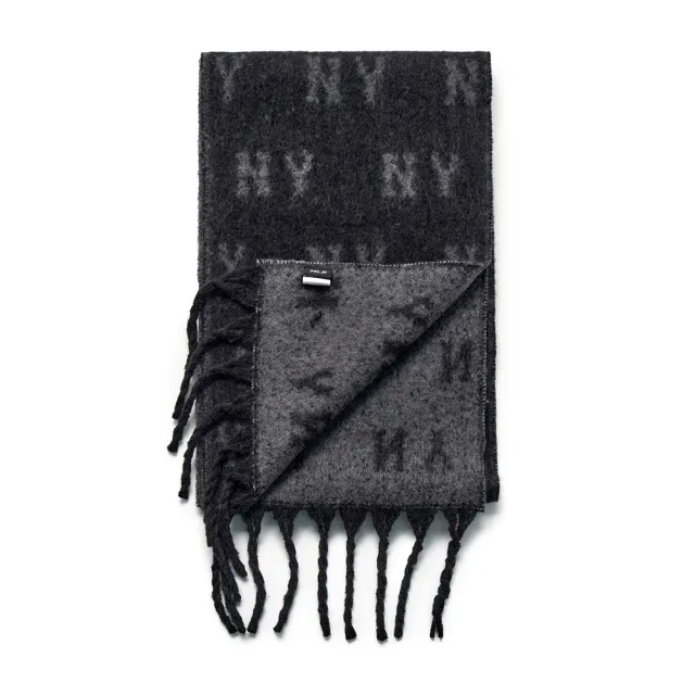 【MLB】雙面流沙圍巾 Monogram系列 紐約洋基隊(3AMFM0156-50BKS)