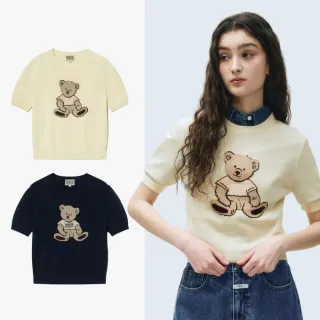 【MARITHE FRANCOIS GIRBAUD】官方旗艦 女版塗鴉熊短袖針織上衣(多款任選)