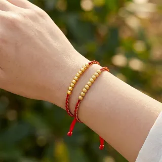 【Just Gold 鎮金店】靈動圓舞-任選 黃金手繩(網路限定)