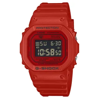 【CASIO 卡西歐】G-SHOCK堅韌鮮紅色電子錶(DW-5600RRB-4)