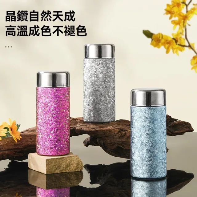 【XINGMU 興沐】200ml純鈦雙層辦公茶杯(口袋保溫杯/女士保溫杯)