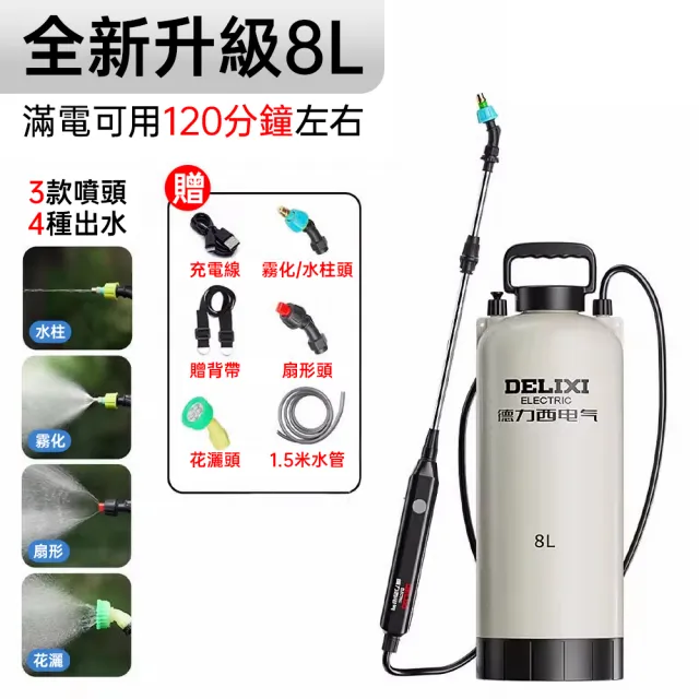 電動噴霧器 ZHIPU 芝浦】8L肩負式電動噴霧器農用打藥機園藝消毒噴灑器農藥噴壺噴霧