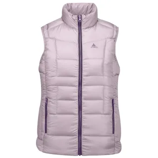 【ATUNAS 歐都納】女款HEAT CORE蓄熱保暖立領羽絨背心(A1VE2506W灰粉/防潑水/防風/休閒/旅遊/百搭款)