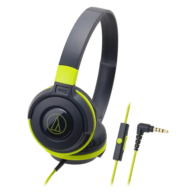 【audio-technica 鐵三角】ATH-S100iS 智慧型手機用DJ風格可折疊式頭戴耳機(黑)