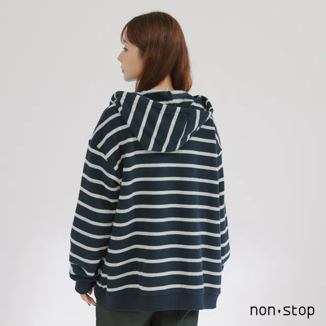 【non-stop】休閒百搭連帽條紋外套-2色