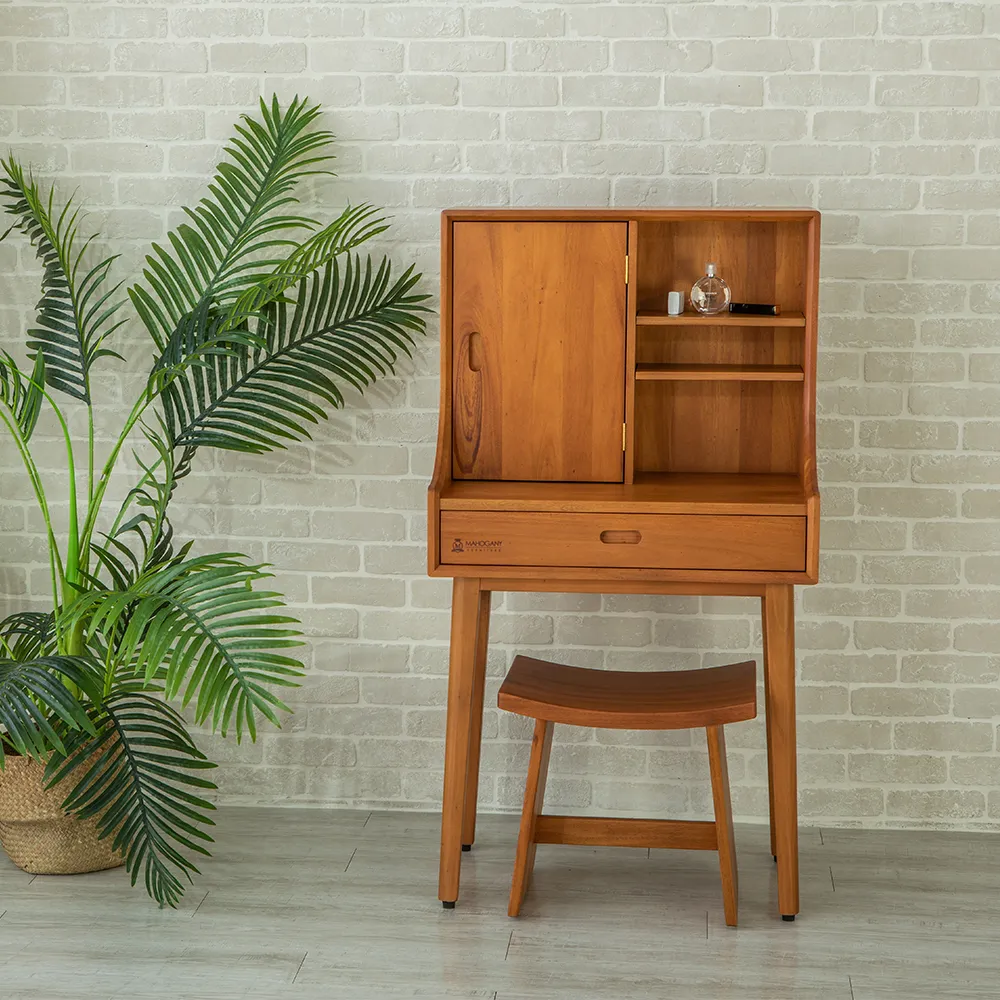 Mahogany 瑪荷尼家具】全原木桃花心木丹麥68化妝台(化妝台、化妝鏡台