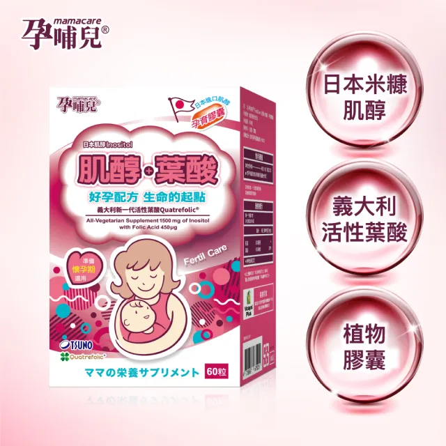 【mamacare 孕哺兒】肌醇+葉酸★孕育膠囊(備孕期專用)