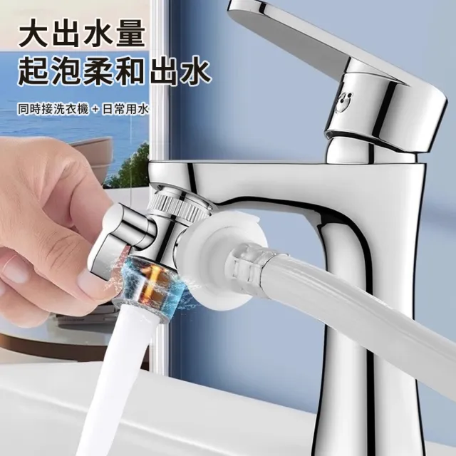【UMIS】一分二洗衣機水龍頭轉接頭 萬能水龍頭轉接頭 分流器 分水器 一進二出  4分螺紋管 全銅加厚