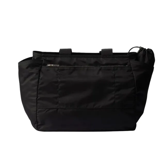 【PRADA 普拉達】1BG102 黑 多功能媽咪托特包(附背帶/墊布/束口袋)