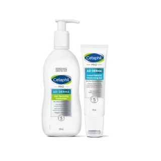 【Cetaphil 舒特膚】官方直營 AD益膚康瞬效舒敏凝膠59ml+AD益膚康修護滋養乳液 295ml