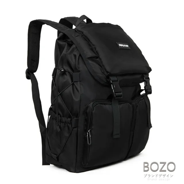 【BOZO 伯樂】雙11 日系潮流大容量旅遊筆電後背包B6079(經典黑)