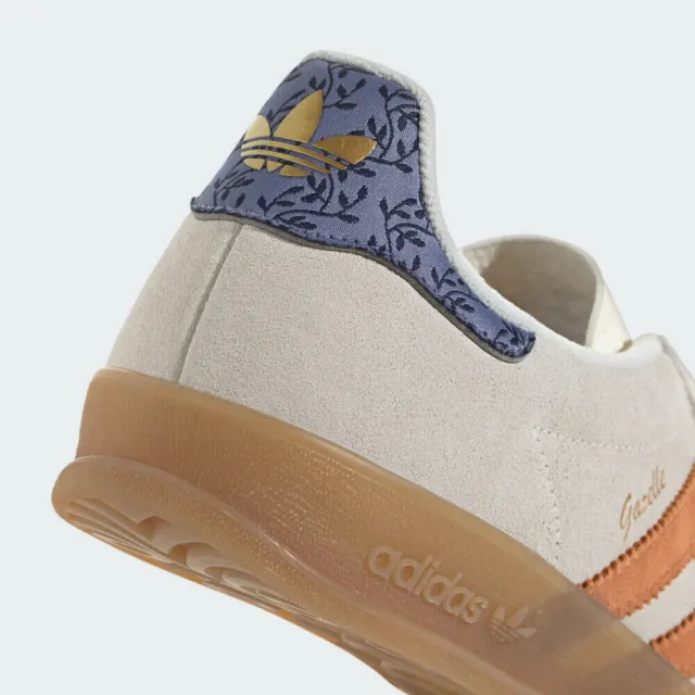 【adidas 愛迪達】Gazelle Indoor 男女 運動休閒鞋 德訓鞋 復古 低筒 米 藍橘(JQ0956)