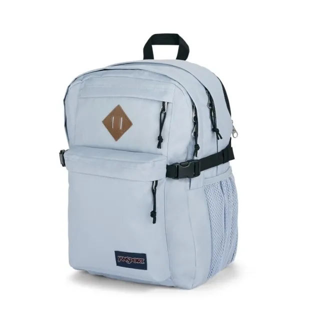 【JANSPORT】雙11 Main Campus 後背包 多收納隔層 S型肩帶 減輕壓力 粉嫩藍(JS0A4QUL7G7)