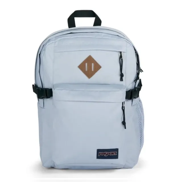 【JANSPORT】Main Campus 後背包 多收納隔層 S型肩帶 減輕壓力 粉嫩藍(JS0A4QUL7G7)