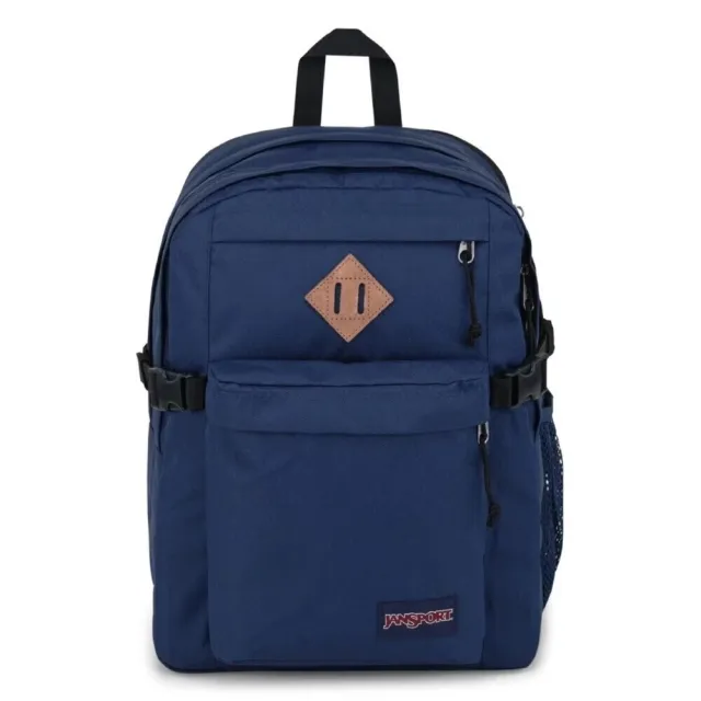 【JANSPORT】雙11 Main Campus 後背包 多收納隔層 S型肩帶 減輕壓力 海軍藍(JS0A4QUL003)